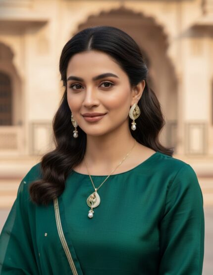 Pearl elegance Drop Pendant Set White