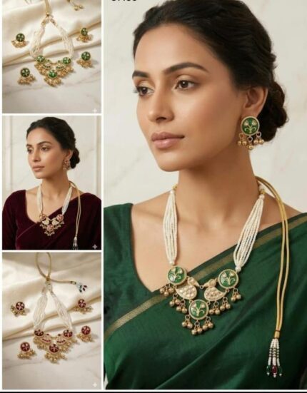Rajsi Meenakari Pearl Necklace Set